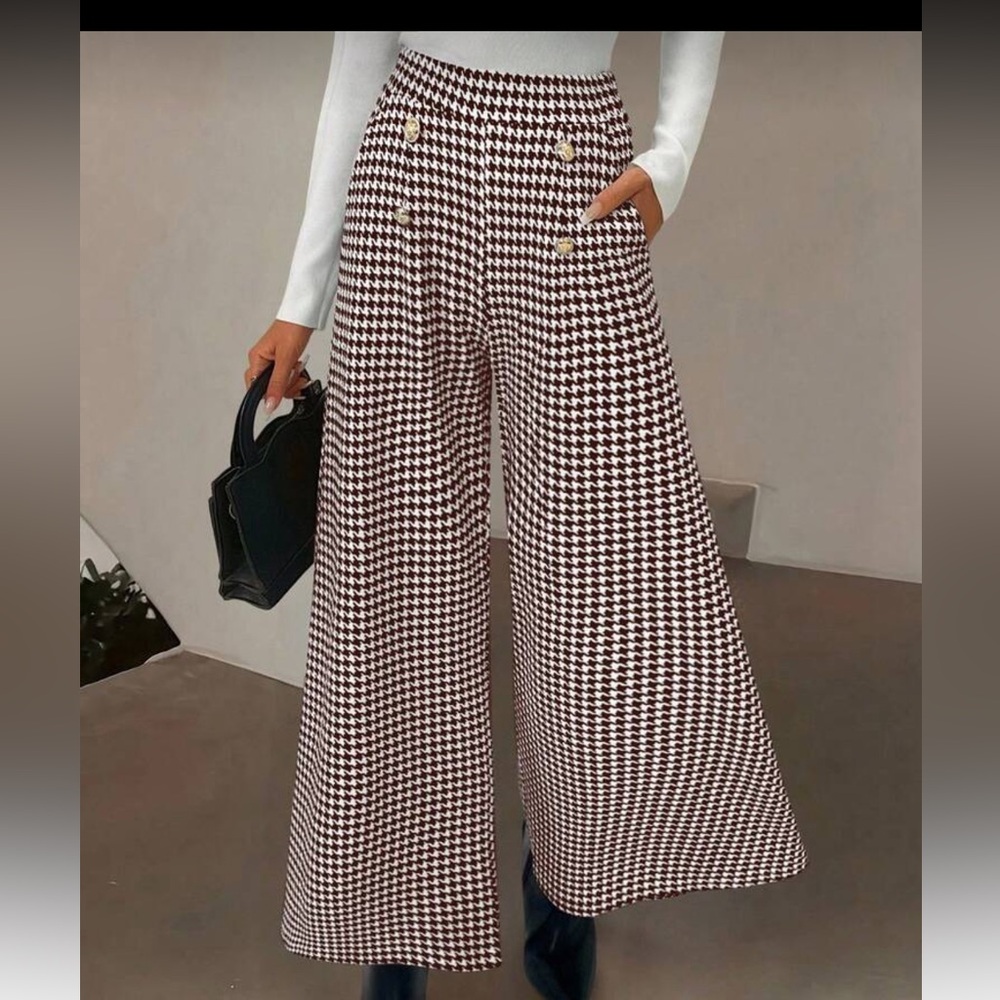 Brown hounstooth pants